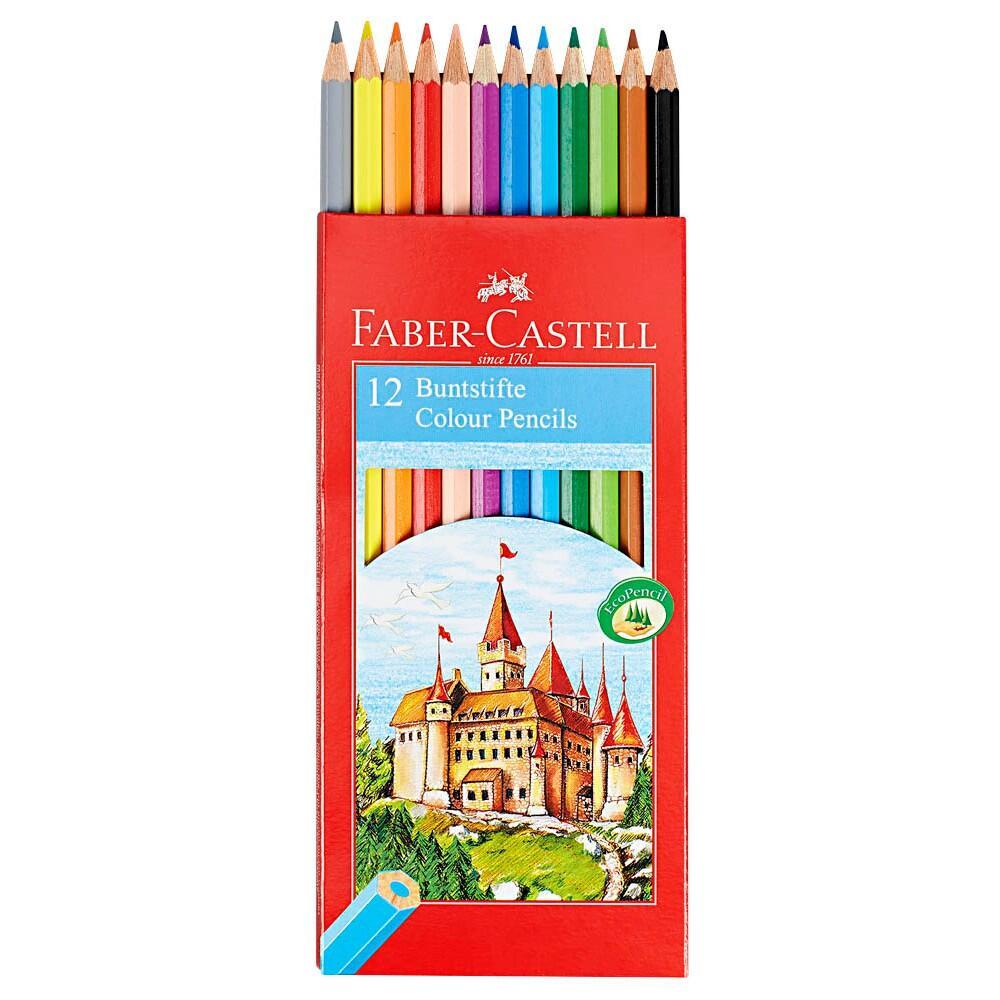 FABER-CASTELL CASTLE Buntstifte farbsortiert - 12 Stück von A.W. Faber-Castell