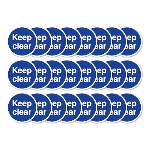 Keep Clear Fire Türschilder, 80 mm x 80 mm, mehrere Packungsgrößen erhältlich, stark selbstklebende Vinyl-Aufkleber für Brandschutztürsicherheit (24) von A1 Graphics Ltd