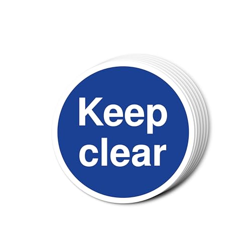 Keep Clear Fire Türschilder, 80 mm x 80 mm, mehrere Packungsgrößen erhältlich, stark selbstklebende Vinyl-Aufkleber für Brandschutztürsicherheit (6) von A1 Graphics Ltd