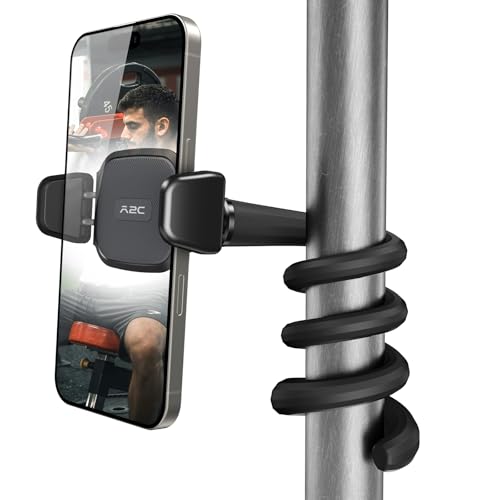 A2C Flexible Handyhalterung für Fitnessstudio, Laufband, Peloton, Kinderwagen, Einkaufswagen, Schreibtisch, tragbare Schwanenhals-Halterung mit 41,9 cm langem Arm für Smartphones mit 11,9 cm - 17,5 cm von A2C