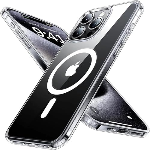 A2ONE Stuff Schutzhülle für iPhone 15 Pro Max, MagSafe-kompatibel, PC und TPU, transparente Handyhülle, eingebaute Magnete und erhöhte Kanten zum Schutz der Kamera-Abdeckung für iPhone 15 Pro Max, 17 von A2One Stuff