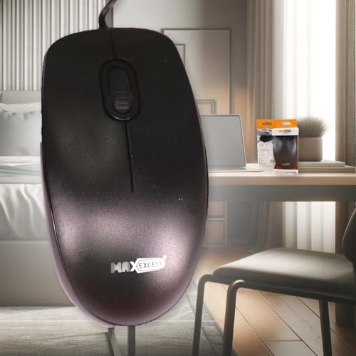 A2ZWORLD Optische Maus mit Kabel, 1,25 m, USB2.0, 1200 DPI, 2 Tasten + anklickbares Rad, leichte und schlanke Modelle, ideal für Reisen, Zuhause, Büro, Arbeit (Modell 0100 (klassisch)) von A2ZWORLD