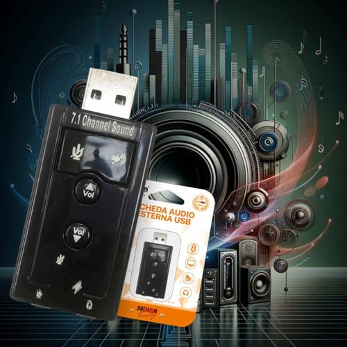 Adapter Audiokarte USB2.0 mit 3,5 mm Klinkenanschluss für Kopfhörer und Mikrofon, verstellbar, mit 7.1 Surround-Sound, universelle Kompatibilität von A2ZWORLD