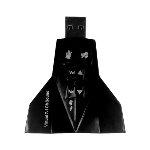 USB2.0 Audiokarte mit Doppelklinke 3,5 mm für Kopfhörer und Mikrofon, verstellbar, mit 7.1 Surround-Sound, universelle Kompatibilität von A2ZWORLD