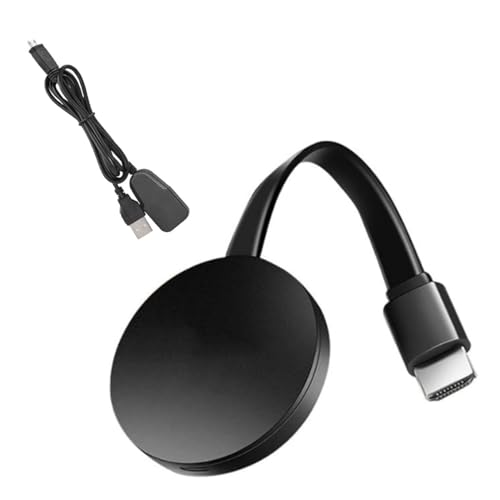 A2ZWORLD, WLAN-Display-Dongle 1080p, kabelloser HDMI-Display-Empfänger, Bildschirmspiegelung vom Smartphone auf TV/Monitor, HD-Bildschirmfreigabe (Modell: 2176 „Rund“) von A2ZWORLD