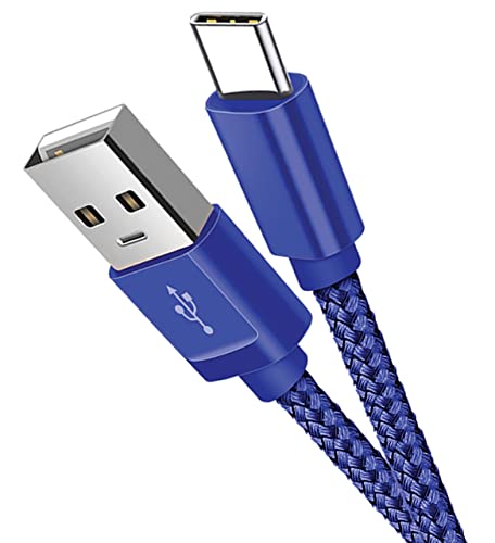 USB-C-Kabel, geflochtenes Nylon, USB Typ C, Schnellladekabel für Samsung Galaxy S10/S9/S8+/S8, MacBook, Huawei P30/P20/P10, Google Pixel, Sony Xperia XZ, OnePlus, Blau (3M) von AA-TECH