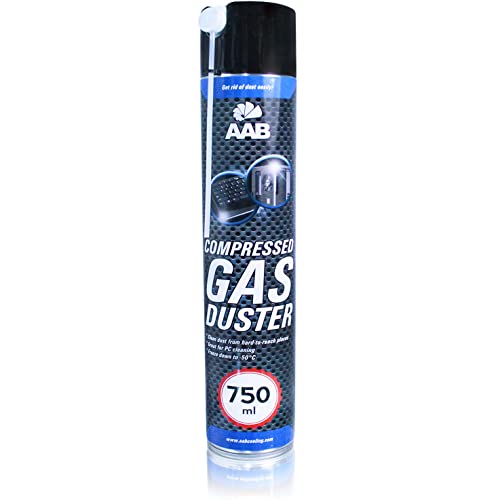 AAB Druckluftspray 750ml, Druckgasreiniger, Druckluft für die Reinigung von Bürogeräte, Tastatur, PC, Bildschirmen, Spielekonsolen, Kopierer, Computer, Luftdruck-spray, Air Duster, Reinigungsspray von AABCOOLING