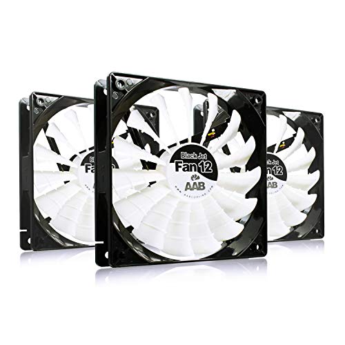 AABCOOLING Black Jet Fan 12-120mm Leise und Effizient Gehäuselüfter mit 4 Anti-Vibrations-Pads, Wentilator, Lüfter 12V, Computer Fan, Kühlung, Gehäuse Lüfter 20,9 dB(A), 170 m3/h - Wertpaket 3 Stück von AABCOOLING