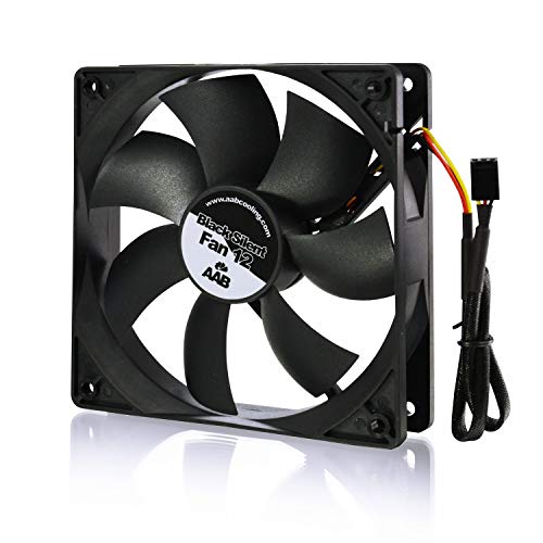 AABCOOLING Black Silent Fan 12 - Leise und Efizient 120mm Gehäuselüfter mit 4 Anti-Vibration-Pads - CPU Lüfter, Cooling Fan, Ventilator, Lüfter PC, 20,9 dB(A), 115,5 m3/h von AABCOOLING