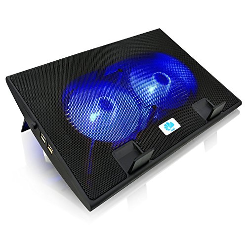 AABCOOLING NC35 - Notebook Ständer mit 2 Lüftern, Einstellbare Neigung und Blau LED, Laptop Kühlung, Lüfter, Notebook Kühler für Laptops bis 17 Zoll und PS4 PRO/Xbox Consolen von AABCOOLING