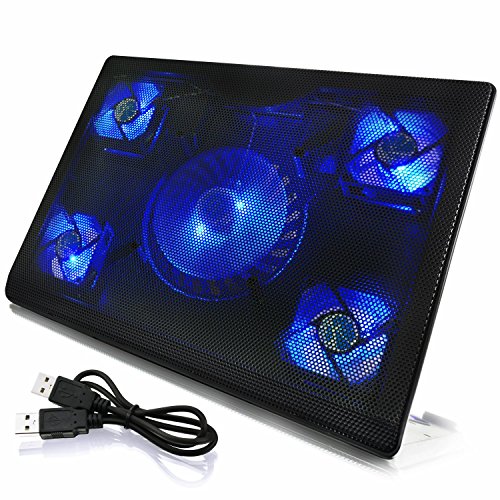 AABCOOLING NC84 - Laptopständer mit 5 Lüftern und Blau LED, Laptop Unterlage, Notebook Lüfter, Laptop Pad für Notebooks und PS4 / Xbox Consolen, Auflage, Notebook Lüfter, Kühlung von AABCOOLING