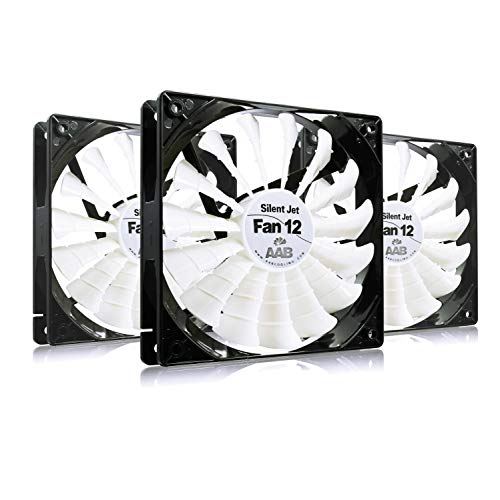 AABCOOLING Silent Jet Fan 12 - Leise und Efizient 120mm Gehäuselüfter mit 4 Anti-Vibration-Pads - Cooling Fan, Prozessor Kühler, PC Ventilator, Wentilator, 12,9 dB(A), 104 m3/h - Wertpaket 3 Stück von AABCOOLING