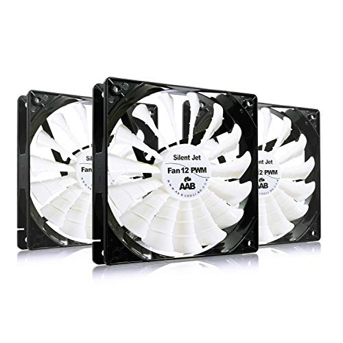 AABCOOLING Silent Jet Fan 12 PWM - Leise und Efizient 120mm Gehäuselüfter mit 4 Anti-Vibration-Pads - PC Lüfter Prozessor Kühler Kühlung Wentilator 120mm Ventilator 8,9-20,9 dB(A) 170 m3/h - 3 Stück von AABCOOLING