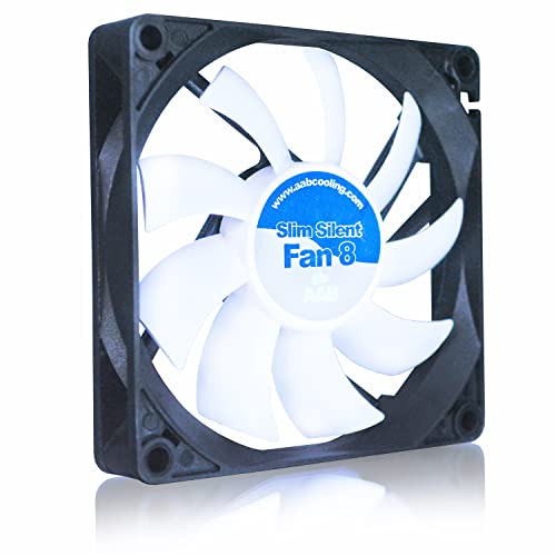 AABCOOLING Slim Silent Fan 8 - Leise und Efizient 80mm Gehäuselüfter mit 4 Anti-Vibration-Pads und 15mm Dicke - CPU Kühlung, Lüfter, Prozessor Kühler, PC Fan, 13,9 dB(A), 27,45 m3/h von AABCOOLING