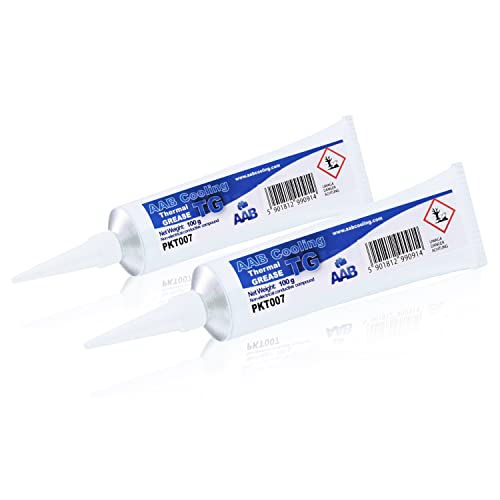 AABCOOLING Thermal Grease 100g - 1,5W/mK - 2 Stück Wärmeleitpaste Weiß - Mit Hoher Wärmeleitfähigkeit für Alle CPU-PC Kühler-Lüfter Prozessor, Wasserkühlung, Notebook Wärmeleitpad von AABCOOLING