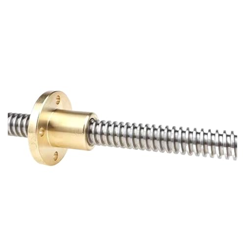 T16x4mm Trapezgewindespindel, 16 mm Durchmesser, 4 mm Gewinde, Edelstahl mit Kupfermutter for CNC-3D-Drucker-Linearbewegungssystem(500mm) von AANNAA