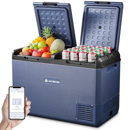 AAOBOSI 95L Kompressor Kühlbox Dual Zone, Kühlbox Auto Kompressor mit APP-Steuerung, IPX4 Wasserdicht, 12V/230V, -20°C bis 20°C Kühlbox Elektrisch für Auto, LKW, Boot, Camping, Fischen & Outdoor AAOBOSI 95L Kompressor Kühlbox Dual Zone, Kühlbox Auto Kompressor mit APP-Steuerung, IPX4 Wasserdicht, 12V/230V, -20°C bis 20°C Kühlbox Elektrisch für Auto, LKW, Boot, Camping, Fischen & Outdoor von AAOBOSI
