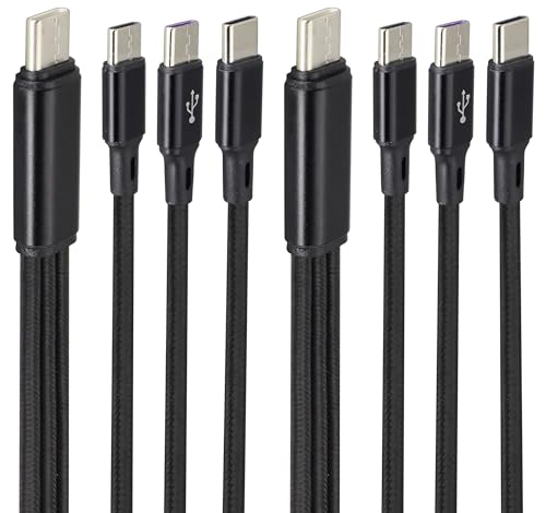AAOTOKK 2Stücke/4Ft USB C Y Splitter Nylon Gewebt 5V/2A USB 2.0 Type C Männlich 1 bis 3Type C Männlich Ladekabel,Passend Mobiltelefone,Powerbanks,Ladegeräte und USB Type C Geräte(Schwarz-3Typ C) von AAOTOKK