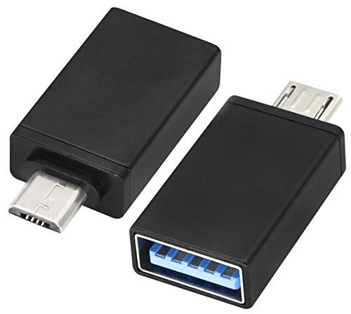 AAOTOKK Aluminiumlegierung Micro USB Männlich zu USB 2.0 A Weiblich OTG Adapter (für Unterwegs) für Android Smartphone Tablets Weitere USB und Micro Geräte(2Stücke/Schwarz) von AAOTOKK