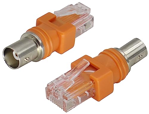 AAOTOKK BNC Weiblicher an RJ45 Männlicher Koaxialadapter für Analysatoren,Tester und Leitungsinstrumente und kann kein Video übertragen oder Anzeigen anschließen (2-Stücke/BNC an RJ45) von AAOTOKK