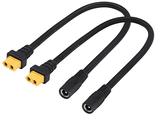 AAOTOKK DC5.5x2.1mm auf XT60 Ladekabel XT60 Weiblich auf DC5.5×2.1mm Weiblich Adapterkabel für TS100 Lötkolben,FPV Monitor Netzteil,Drohne Stromkabel.(DC 2,1mm-F/30cm-2Stücke) von AAOTOKK