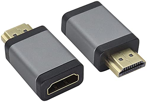 AAOTOKK HDMI Männlich zu Weiblich Anschluss Adapter,4K Aluminium Legierung HDMI Extender,mit 4k@60hz Geeignet für HD-Fernseher,Computer,Monitore,Laptops,Projektoren,DVD Player,PS 4(2Stücke/Silbrig) von AAOTOKK