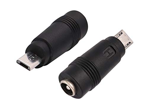 AAOTOKK Micro DC Netzteil DC5,5 x 2,1 mm an Micro USB 5 V DC Netzteil Ladekabelanschluss für Mobiltelefon, Tablet, MP3 und Micro USB Gerät. (2-Stücke-Micro) von AAOTOKK