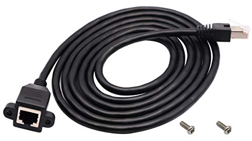 AAOTOKK RJ45 Netzwerk Ethernet Kabel Männlich zu Weiblich Cat 6 Abgeschirmtes Ethernet Netzwerkanschluss Verlängerungskabel für Router, Modem(2M / 6ft) von AAOTOKK