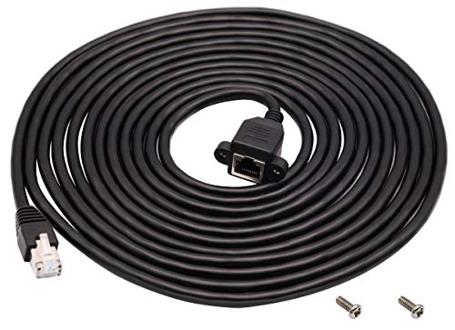AAOTOKK RJ45 Netzwerkerweiterungskabel Männlich zu Weiblich Stecker Cat6 Geschirmtes Ethernet Netzwerkverbindungsschrauben Verlängerungskabel für Router, Modem(5M/16 ft) von AAOTOKK