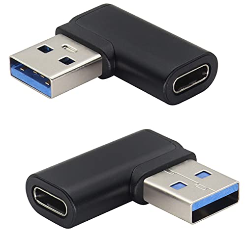 AAOTOKK Rechtwinkliger USB 3.0A a USB C Adapter 90 Grad USB 3.0 A Männlich a USB Typ C Weiblich Adapter(OTG) für PC,Laptop,Powerbank,Ladegerät Weitere USB und Typ C Geräte (Right-Black) von AAOTOKK