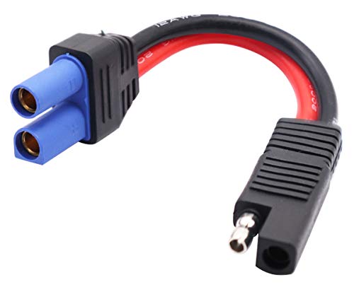 AAOTOKK SAE auf EC5 Kabel, EC5 Buchse Stecker auf SAE Power Automotive Adapterkabel 12AWG für Solarpanel Batterie Geschlecht Aufladen (15 cm) von AAOTOKK