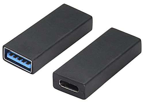 AAOTOKK USB 3.0 zu USB Type C Weiblicher Konverter (Unidirektionale Übertragung und Aufladung),Geeignet für USB Port PCS,Ladegeräte,Type C Port USB Laufwerke,Mobiltelefone,etc.(2-Stücke/Schwarz) von AAOTOKK