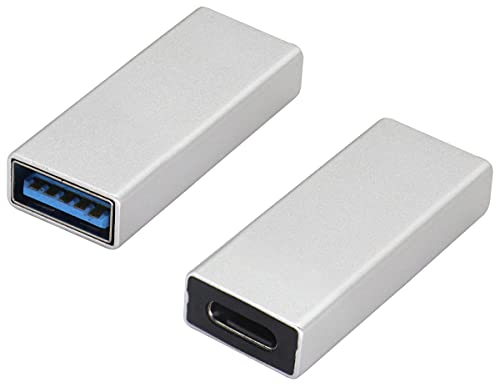 AAOTOKK USB Tipo C a USB 3.0 A Femmina Adattatore di Conversione 5Gbps,Supporta la Sincronizzazione dei dati e la Ricarica per PC Con Porta USB,unità Porta Type C,Altro Ancora.(2Pezzi/Argentato) von AAOTOKK