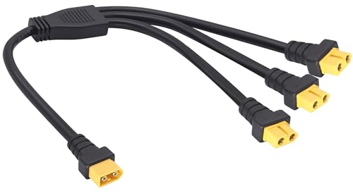 AAOTOKK XT60 Stecker Y Splitter Kabel XT60 1 Männlich 3 Weiblich XT60 Adapter 14AWG Y Splitter Kabel Verlängerungskabel, Passend für XT60 Drohnen und Andere XT60 Batterie Ladegeräte (37cm/1M bis 3F) von AAOTOKK