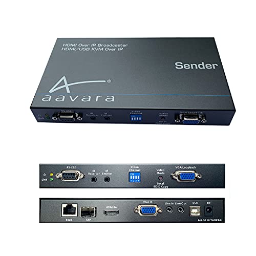 Aavara 1080p Over IP Sender, CEC/KVM/HDMI Over IP, Upscale 4K Auflösung PB9000HD-SE von AAVARA