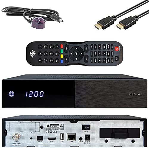 AB Pulse 4K UHD Sat Receiver (1x DVB-S2X Sat, Linux E2, PVR, H.265, HDR10, Ultra HD 2160p, 2 GB RAM & 8 GB Flash, USB 2.0, HDMI, CI, CA-Kartenleser, MicroSD-Slot, LAN, schwarz) von AB Cryptobox