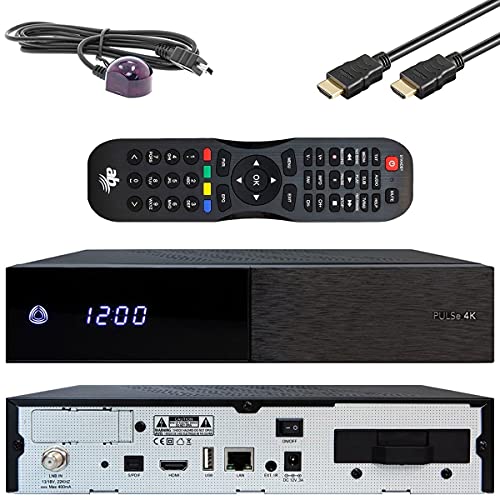 AB Pulse 4K UHD Sat Receiver (1x DVB-S2X Sat, Linux E2, PVR, H.265, HDR10, Ultra HD 2160p, 2 GB RAM & 8 GB Flash, USB 2.0, HDMI, CI, CA-Kartenleser, MicroSD-Slot, LAN, schwarz, 2TB) von AB Cryptobox