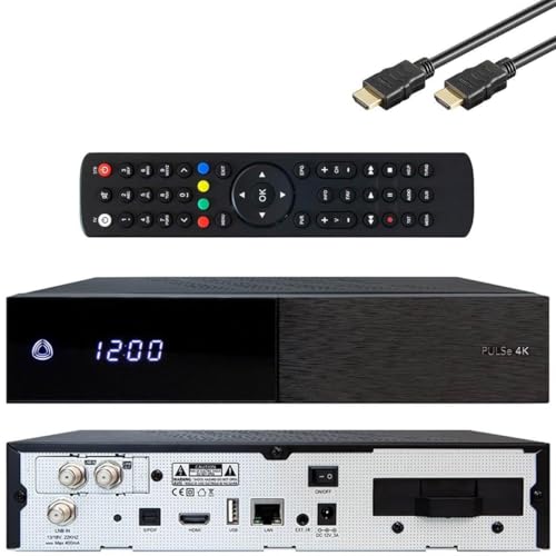 AB Pulse 4K UHD Sat Receiver (2X DVB-S2X Sat, Linux E2, PVR, H.265, HDR10, Ultra HD 2160p, 2 GB RAM & 8 GB Flash, USB 2.0, HDMI, CI, CA-Kartenleser, MicroSD-Slot, LAN, schwarz, 2TB) von AB Cryptobox