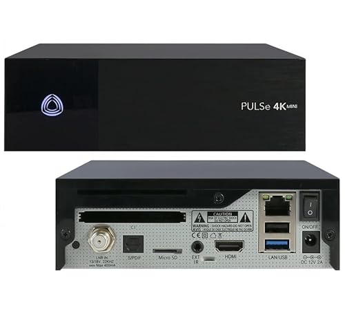 ab Pulse AB Pulse 4K Mini-UHD-Satellitenempfänger DVB-S2X-Tuner, Linux E2, Ultra HD 2160p, H.265, HDR10, 1 GB RAM und 8 GB Flash, USB 2.0 und 3.0, HDMI, CI, CA-Kartenleser, MicroSD-Steckplatz, LAN , von AB Cryptobox