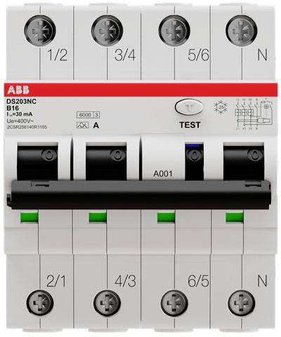 ABB FI/LS-Schalter DS203NCA-B16/0,03 DS203NCA-B16/0,03 6kA, 3P+N, Typ A, B ABB FI/LS-Schalter DS203NCA-B16/0,03 DS203NCA-B16/0,03 6kA, 3P+N, Typ A, B von ABB Stotz-Kontakt / Striebel