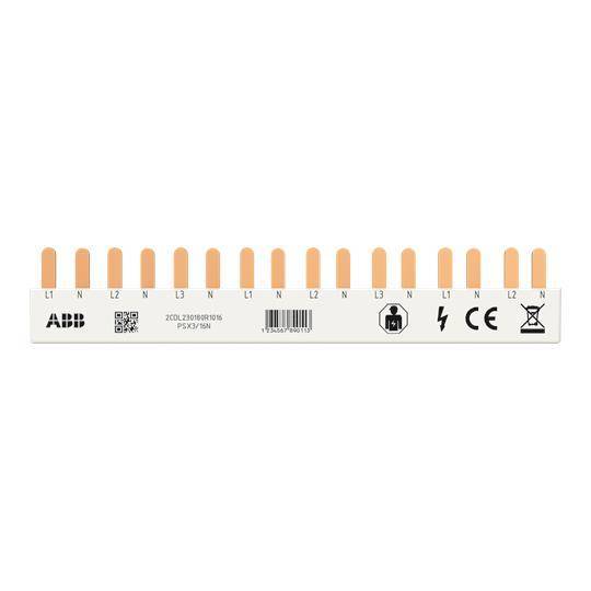 ABB Phasenschiene FlexLine 3P+N PSX3/16N 16Pins 8 TE 10qmm 2CDL230180R1016 von ABB Stotz-Kontakt / Striebel