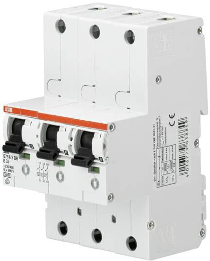 ABB SHS-Schalter 40A 3polig S751/3DR-E40 ** 40A E-Char. für Hutschiene von ABB Stotz-Kontakt / Striebel