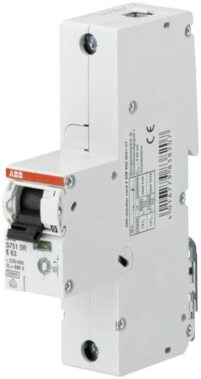 ABB sel. Haupt-LS (SHU) S751DR-E35 E-Char.,25kA,35A,1P S751DR-E35 von ABB Stotz-Kontakt / Striebel