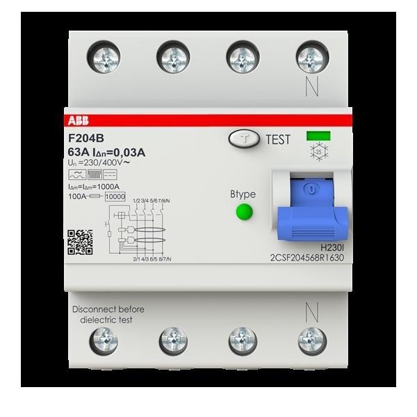 ABB Stotz S&J FI-Schutzschalter TypB 4P F204B-63/0,03-4TE 2CSF204568R1630 von ABB Stotz S&J