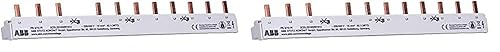 ABB 2CDL231002R1012 Dreiphasen-Sammelschiene 12 Mod, Querschnitt 10 mm², Weiß (Packung mit 2) von ABB