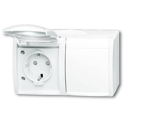 ABB 2CKA002084A0723 Schutzkontakt-Steckdose IP44 Weiß, Reinweiß (RAL 9010) von ABB