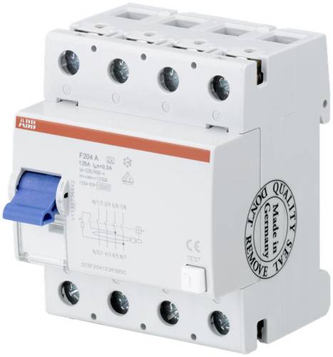 ABB 2CSF204123R3950 F204 A-125/0,3-L FI-Schutzschalter A 4polig 25A 0.3A 400V von ABB