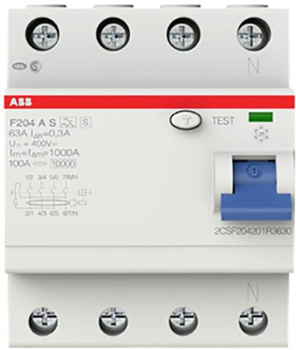 ABB 2CSF204201R3630 F204A S-63/0,3 FI-Schutzschalter A 4polig 63A 0.3A 400V ABB 2CSF204201R3630 F204A S-63/0,3 FI-Schutzschalter A 4polig 63A 0.3A 400V von ABB