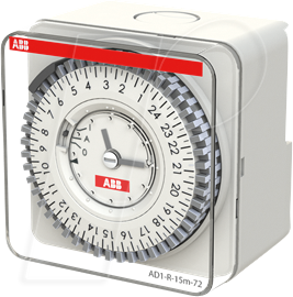 ABB AD1-R-15M-72 - Analoge Zeitschaltuhr Tagesprogramm 15-min-Takt ABB AD1-R-15M-72 - Analoge Zeitschaltuhr Tagesprogramm 15-min-Takt von ABB