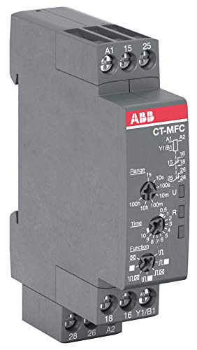 ABB CT-C Zeitrelais, DIN-Schienen, Snap-On, 0.05 s - 100h, 12-240V ac, 2 Kont. Multifunktion, 1-poliger Wechsler von ABB